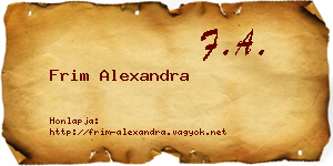 Frim Alexandra névjegykártya